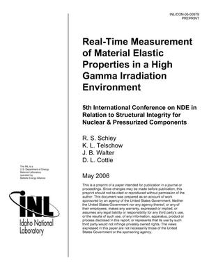 Real-Time Measurement of Material Elastic Properties in a High Gamma Irradiation Environment