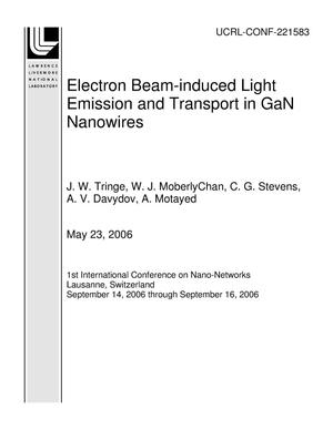 Electron Beam-induced Light Emission and Transport in GaN Nanowires