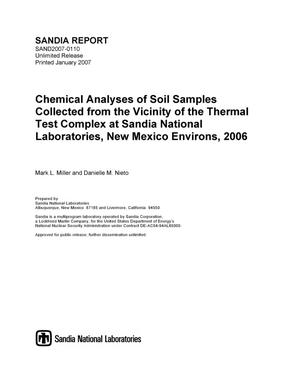 Chemical analyses of soil samples collected from the vicinity of the thermal test complex at Sandia National Laboratories, New Mexico environs, 2006.