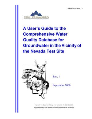 A User’s Guide to the Comprehensive Water Quality Database for Groundwater in the Vicinity of the Nevada Test Site, Rev. No.: 1