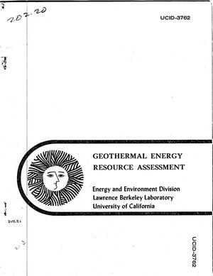 Geothermal Energy Resource Assessment