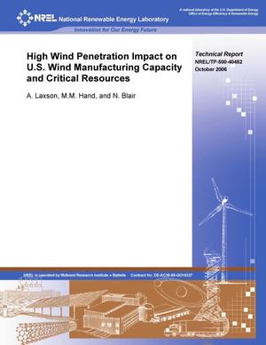 High Wind Penetration Impact on U.S. Wind Manufacturing Capacity and Critical Resources