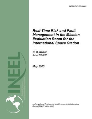 Real-Time Risk and Fault Management in the Mission Evaluation Room of the International Space Station