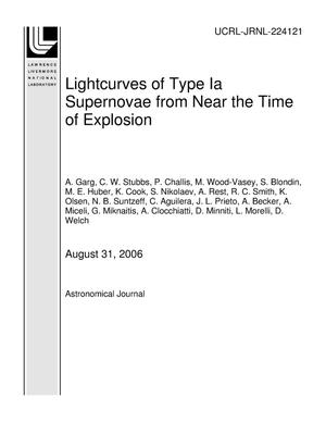 Lightcurves of Type Ia Supernovae from Near the Time of Explosion