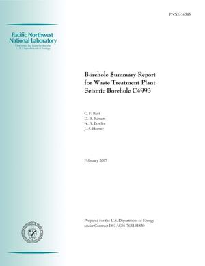 Borehole Summary Report for Waste Treatment Plant Seismic Borehole C4993