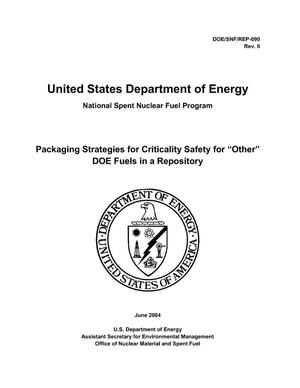 Packaging Strategies for Criticality Safety for &#34;Other&#34; DOE Fuels in a Repository