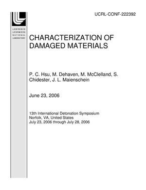 CHARACTERIZATION OF DAMAGED MATERIALS