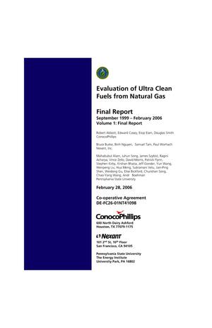 Evaluation of Ultra Clean Fuels from Natural Gas