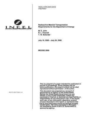 Radioactive Material Transportation Requirements for the Department of Energy