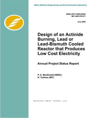 Design of an Actinide-Burning, Lead or Lead-Bismuth Cooled Reactor that Produces Low-Cost Electricity
