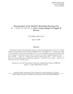 Measurement of the Relative Branching Fractions for B^- to D/D^{*}/D^{**}(D^{(*)}\pi) \ell^- \bar{\nu}_{\ell} with a Large Sample of Tagged B Mesons