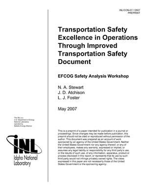 Transportation Safety Excellence in Operations Through Improved Transportation Safety Document