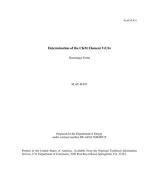 Determination of the CKM Element V(Ub)