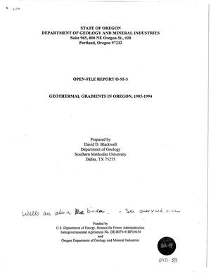Geothermal Gradients in Oregon, 1985-1994