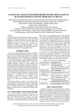 A Study of Laser System Requirements for Application in Beam Diagnostics And Polarimetry at the ILC