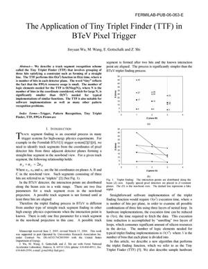 The application of Tiny Triplet Finder (TTF) in BTeV pixel trigger
