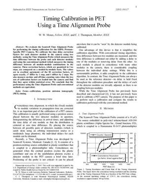 Timing Calibration in PET Using a Time Alignment Probe