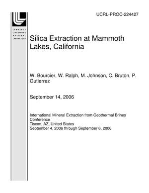 Silica Extraction at Mammoth Lakes, California