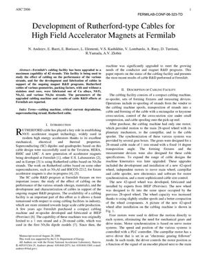 Development of Rutherford-type cables for high field accelerator magnets at Fermilab
