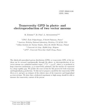 Transversity GPD in photo- and electroproduction of two vectormesons