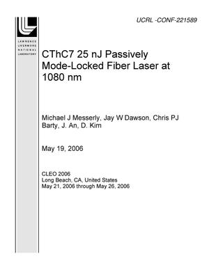 CThC7 25 nJ Passively Mode-Locked Fiber Laser at 1080 nm