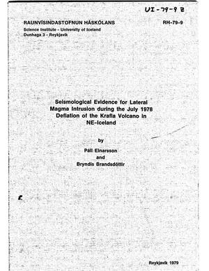 Seismological evidence for Lateral magma intrusion during the July 1978 deflation of the Krafla volcano in NE-Iceland