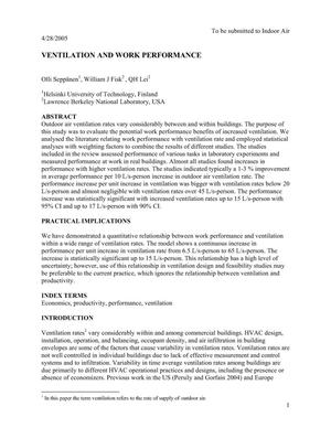 Ventilation and Work Performance in Office Work