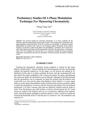 Preliminary Studies of a Phase Modulation Technique for Measuring Chromaticity