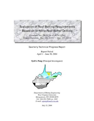Evaluation of Roof Bolting Requirements Based on In-Mine Roof Bolter Drilling