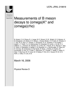 Measurements of B meson decays to (omega)K* and (omega)(rho)