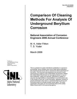 Comparison of Cleaning Methods for Analysis of Underground Beryllium Corrosion