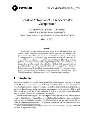 Residual activation of thin accelerator components
