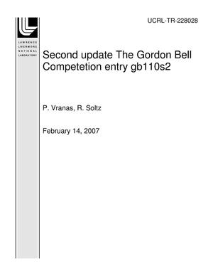 Second update The Gordon Bell Competetion entry gb110s2