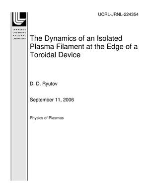 The Dynamics of an Isolated Plasma Filament at the Edge of a Toroidal Device