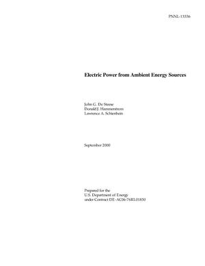 Electric Power From Ambient Energy Sources