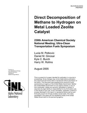 DIRECT DECOMPOSITION OF METHANE TO HYDROGEN ON METAL LOADED ZEOLITE CATALYST