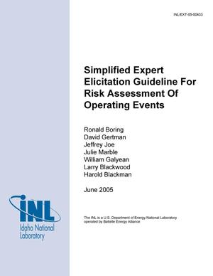 Simplified Expert Elicitation Procedure for Risk Assessment of Operating Events