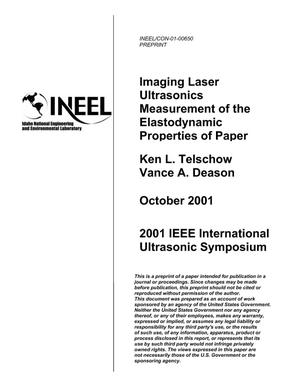 Imaging Laser Ultrasonics Measurement of the Elastodynamic Properties of Paper