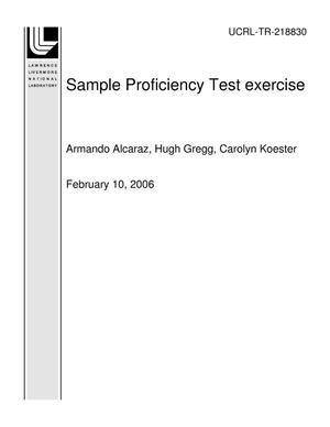 Sample Proficiency Test exercise