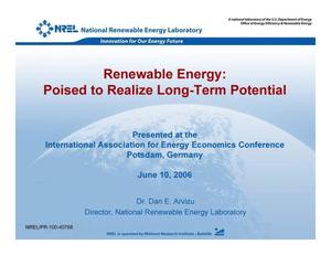 Renewable Energy: Poised to Realize Long-Term Potential