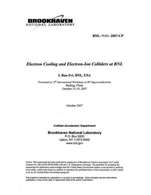 Electron Cooling and Electron-Ion Colliders at Bnl.