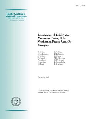 Investigation of Tc Migration Mechanism During Bulk Vitrification Process Using Re Surrogate