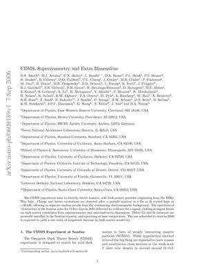 CDMS, Supersymmetry and Extra Dimensions