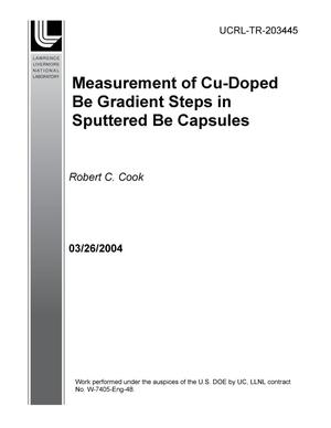 Measurement of Cu-Doped Be Gradient Steps in Sputtered Be Capsules