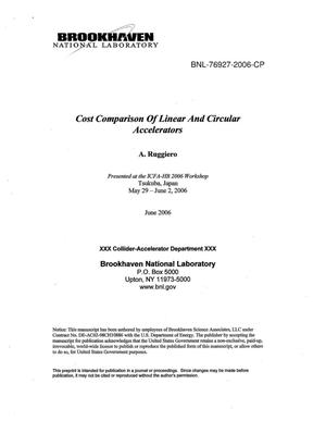 Cost Comparison of Linear and Circular Accelerators.