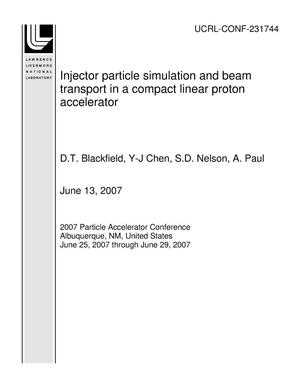Injector particle simulation and beam transport in a compact linear proton accelerator