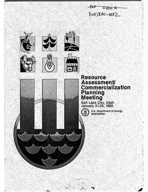 Resource assessment/commercialization planning meeting
