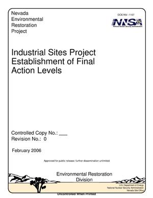 Industrial Sites Project Establishment of Final Action Levels, Rev. No.: 0