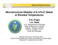 Presentation: Microstructural Stability of 9-12 Cr Steels at Elevated Temperatures