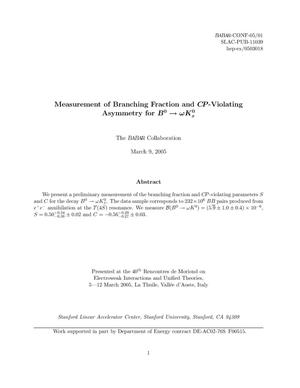 Measurement of Branching Fraction and CP-Violating Asymmetry for B-> omega K0s